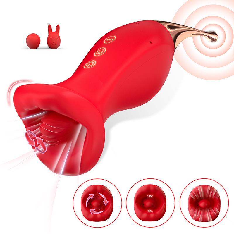 International Adult Erotic Female Massager Vibrator with Sucking and Licking Functions