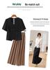Mom's 2026 Stylish Two-Piece Summer Dress Set: Short-Sleeved Top and Skirt for Middle-Aged Women