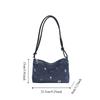 Blue Bow Underarm Bag Korean Women's Handbag Fashion Denim Shoulder Bag  Commuting