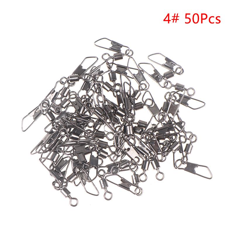 Рыболовные крючки 50 штук размер 1#-14# вертлюг с булавкой коннектор ролик подшипник рыболовные снасти карповый тип A коннектор американский вертлюг