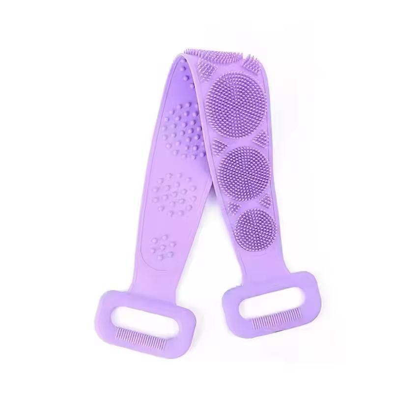 Silicone Body Shower Brush Long Extended Back Scrubber Belt Soft Exfoliating Massage for Gentle Peeling Skin Clean Home Bathing Use