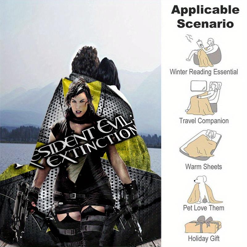 1 Stück Resident Evil: Aussterben, Gemütliche Wohnzimmerdecke, Perfektes Geschenk! Schlafzimmer, Wohnzimmer Sofadecke, Reise Outdoor-Decke. Ideal für Camping, Ca