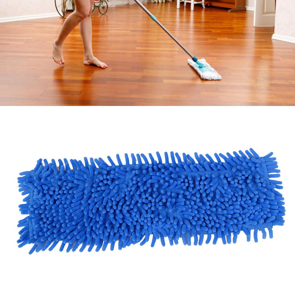 Flat Mop Pad, Reusable Washable Strong Water Absorption Replacement Floor Mop Head with Easy Attachment, for Hardwood Floors Tiles Laminate