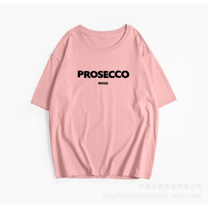 Plus Size  Women's Summer Letter-printed Round Neck Loose Short Sleeved Top