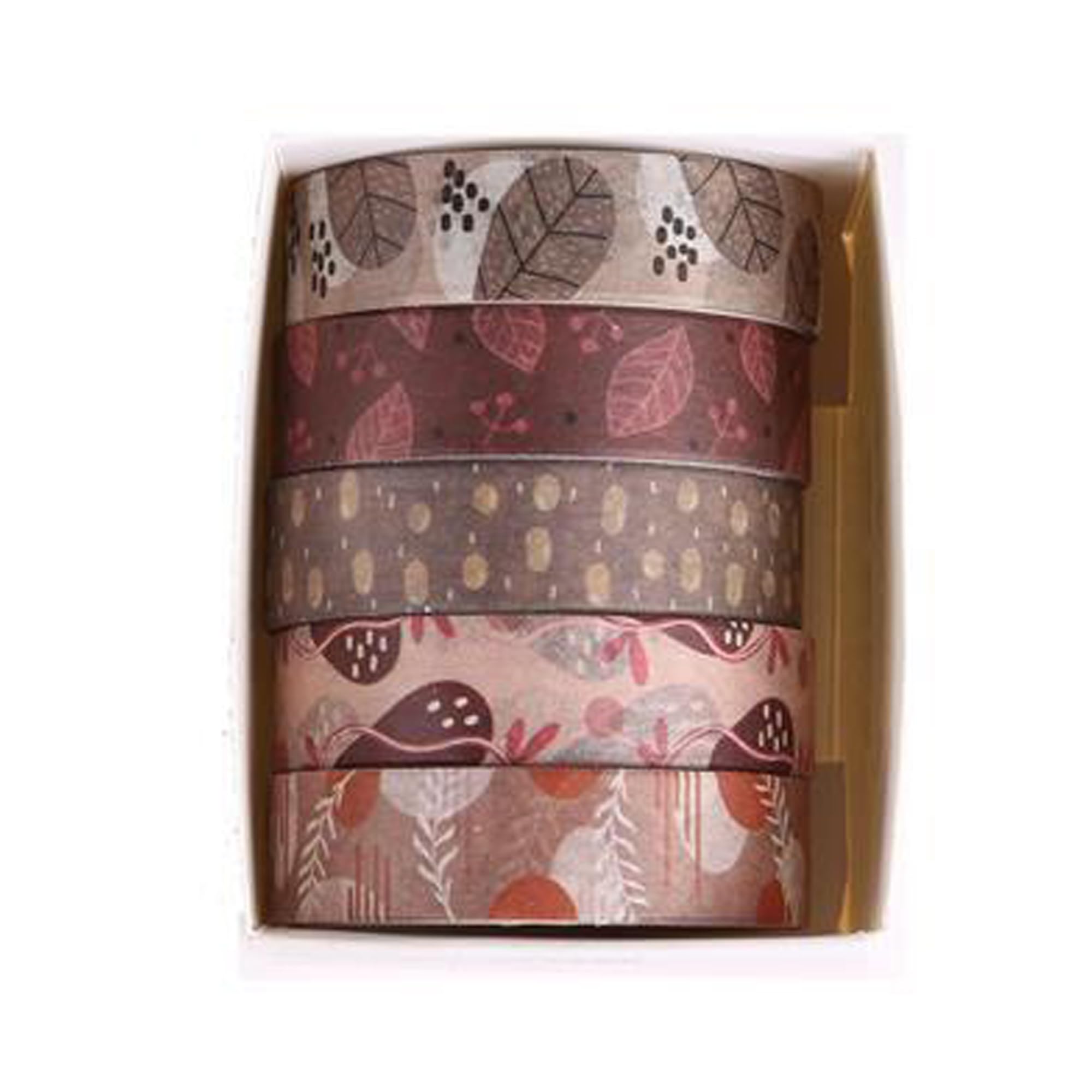 

QEZEZA Cute Masking Set of Washi Tape for Masking DIY Bullet Journal and Gift Wrapping Tape, 5, Crafts, Supplies, Planners, Scrapbooks, Cards, (H)