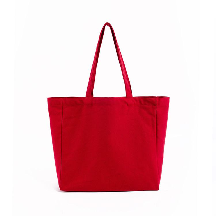 Canvas Tote Bag With Solid Color For Shopping And Gift Use