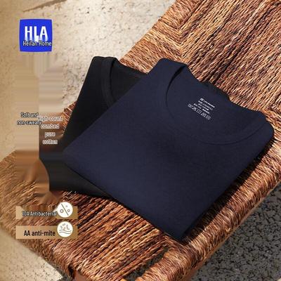 HLA Men's Cotton Thermal Round Neck Base Layer Top