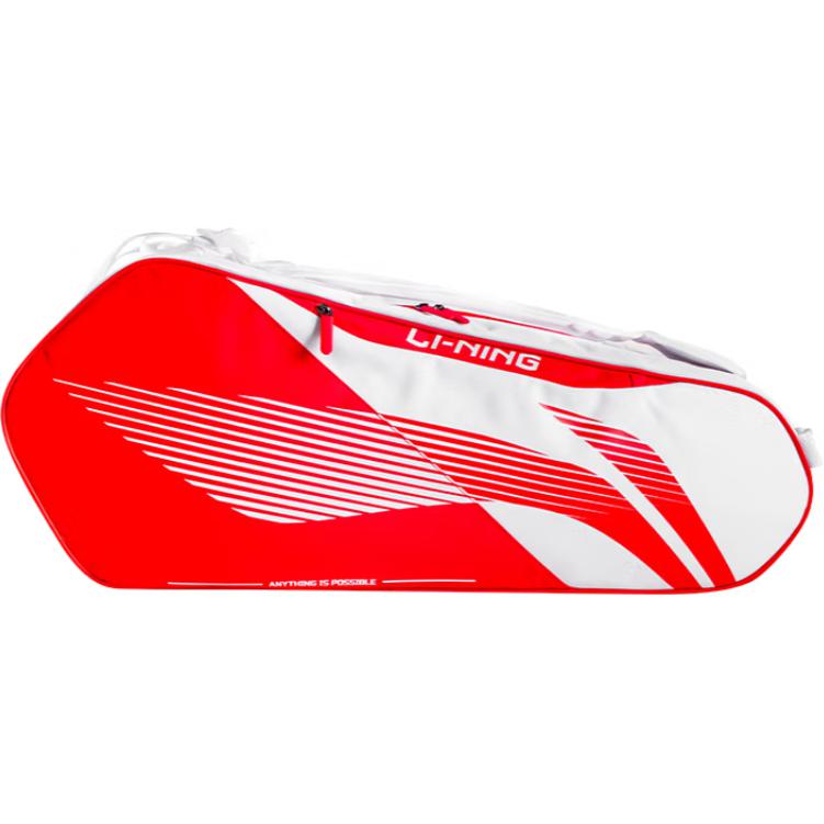 Li-Ning Durable Large Capacity Wear-Resistant PU Fitness Bag Unisex bags White Red ABLV019-2