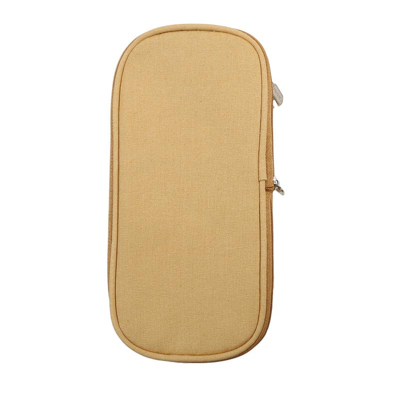 Cute Canvas Pencil Case Student Color Block Stationery Storage Bag Multifunctional Large Capacity Pen Bag Organizer Pouch