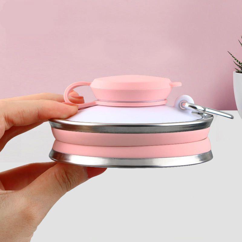 500mL New Portable Silicone Sports Foldable Water Bottle Soft Kettle Food Grade Silicone Folding Cup Water Drinking Bottle Cup