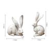2x Kaninchenfiguren Dekorative Heimdekoration Sammlung Gartendekoration Harzstatue für Zimmerfensterbank Hof Büro