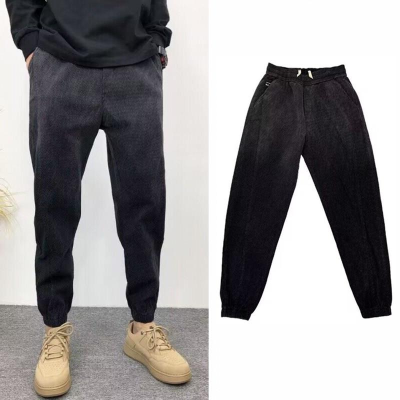 Vintage Men's Loose-fit Harem Jeans Youthful Summer Style Nine Point Hole Ripped Jeans Casual Scene Fashionable Trend