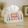 2D Flat, 2D Flat Printing, 1 Tissue Box, Vintage-style Sardine Poster Pattern, Vehicle Event Decoration, Compact and Sturdy Structure, Ideal Placement