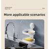 Bathroom Non Perforated Soap Box Suction Cup Wall Mounted Toilet Single and Double Layer Washroom Household Drain Storage Rack