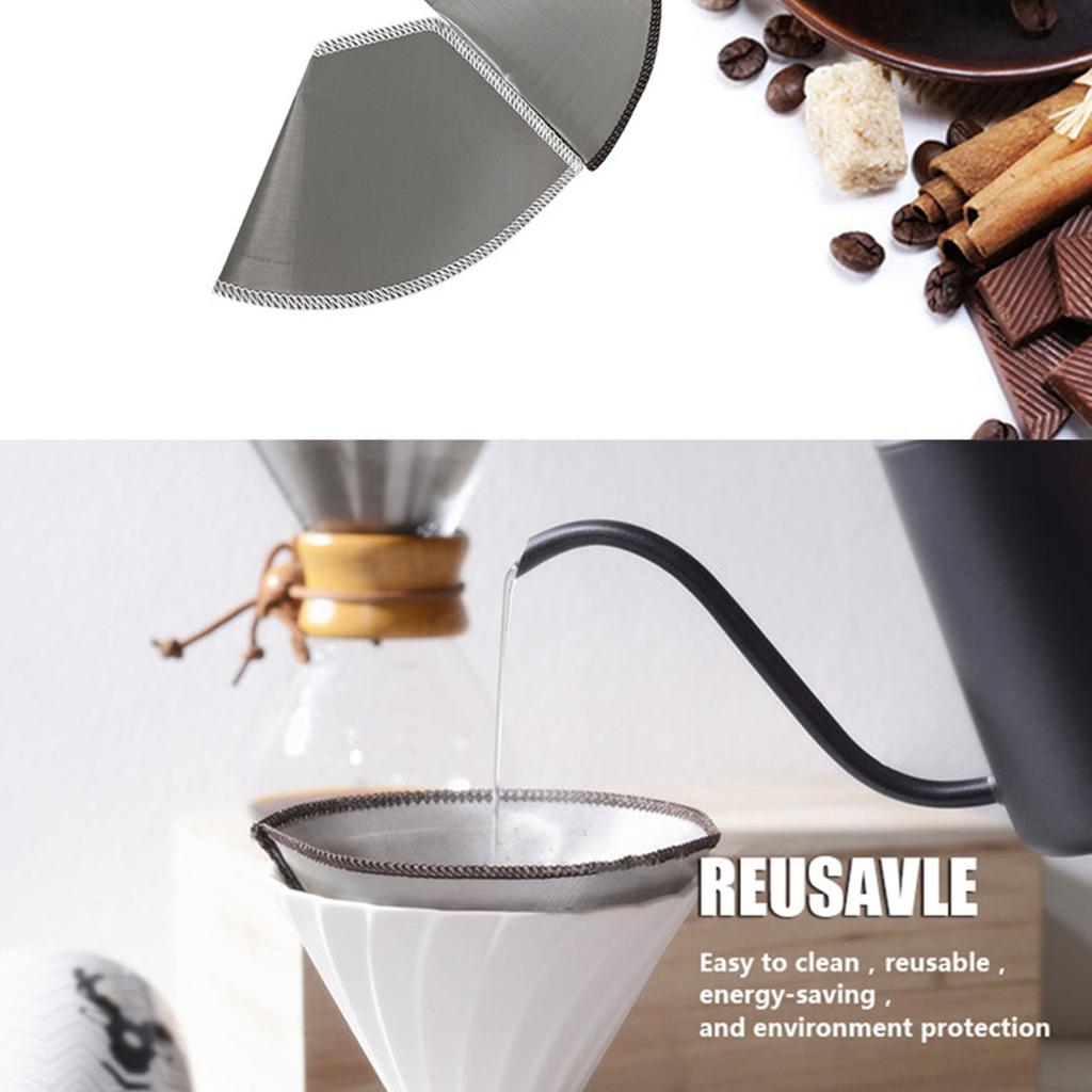 Reusable Pour Over Coffee Filter Stainless Steel Fine Mesh Coffee Filter Paperless Universals Coffee Filter Enduring