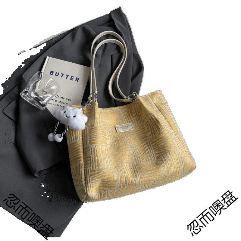 Korean Fashionable Canvas Large Tote Bag for Women - 2025 New, Versatile, Large Capacity Shoulder Bag, Perfect for Autumn and Winter.