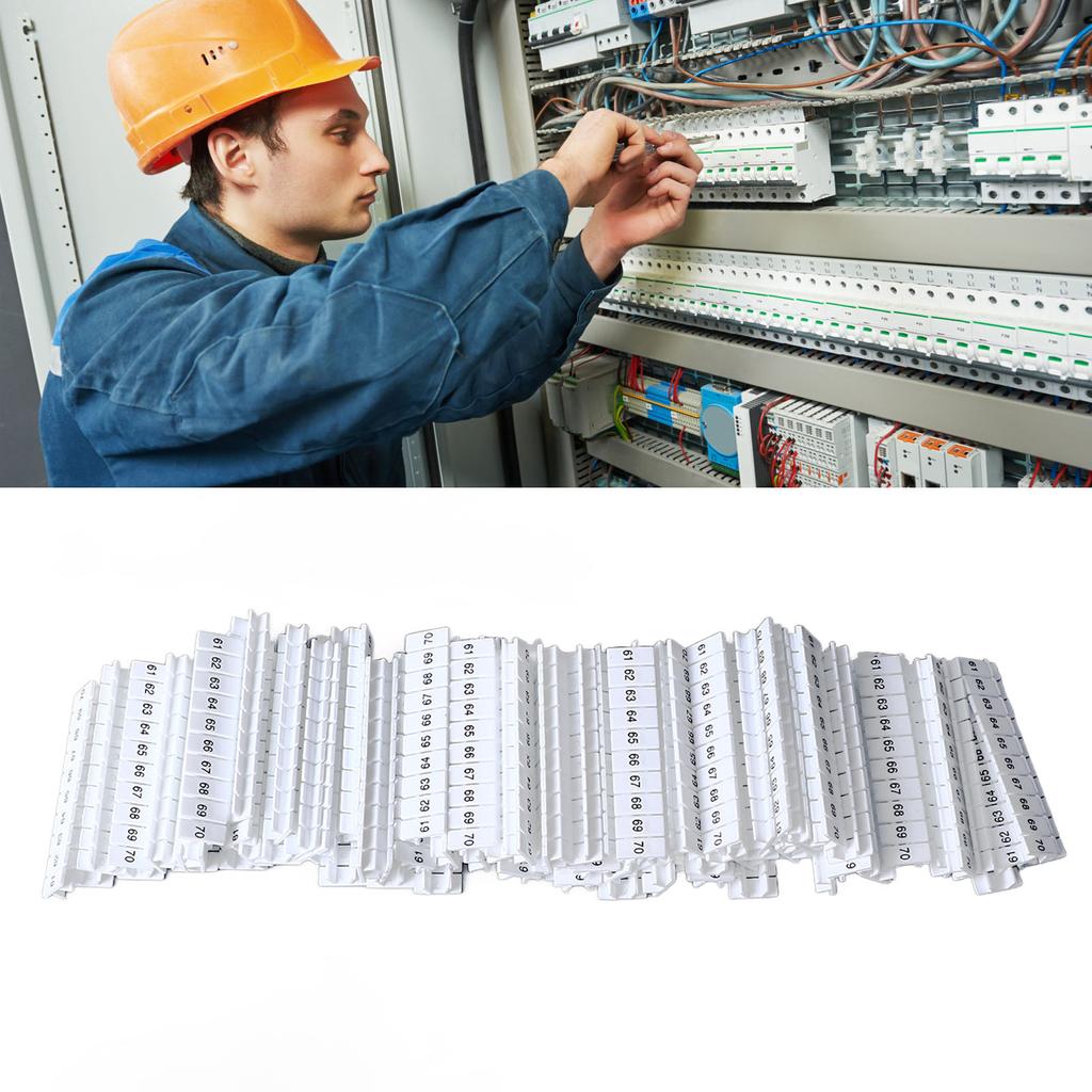 100 ADET UK3N Terminal İşaretleyici Etiketleri Naylon Terminal Bloğu İşaretleme Şeridi Pres Tipi Kurulum ZB5 61