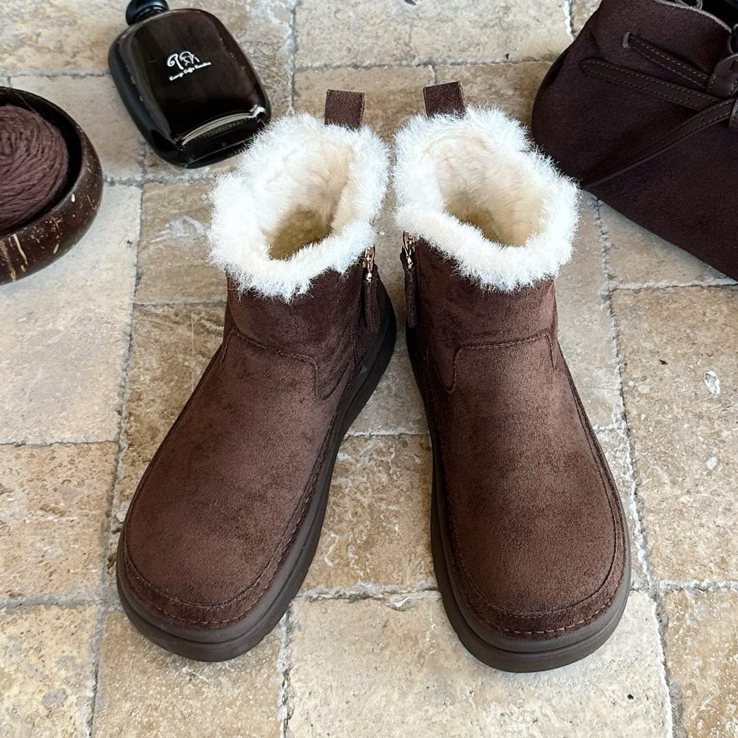 

Fleece thickened fashion snow boots women s 2025 new winter casual warm non-slip cotton shoes tide 40