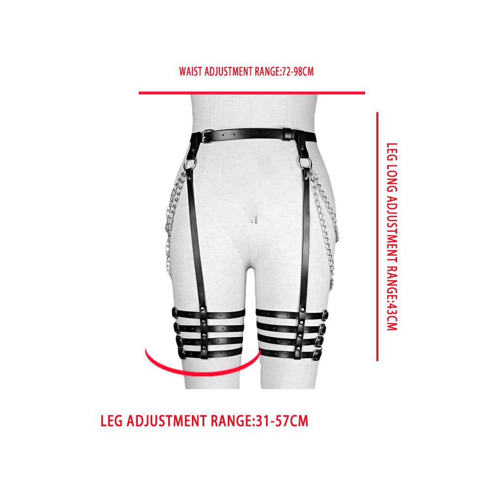 Sexy Women PU Leather Garter Belt Gothic Style Bondage Lingerie Body Harness Accessory for Women's Thigh Sex Decoration