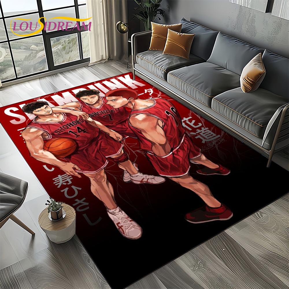 2025 New Cartoon Slam Dunk Anime Basketball Carpet Rug for Bedroom Living Room Home Sofa Decoration,kid Play Decor Floor Mat