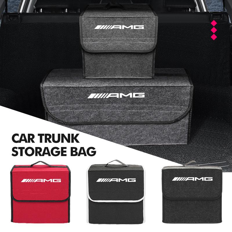 BLZ3 Felt Car Trunk Organizer Large Capacity Folding Storage Bag For Mercedes Benz AMG A B C E S G Class W201 W210 W108 W205 W203