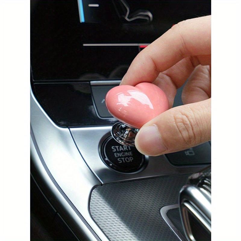 1pc Heart Shaped Car One Key Start Button, Personalized and Creative Ignition Ring Button Decoration