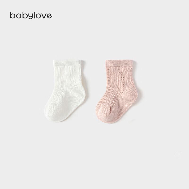 

babylove Baby Summer Thin Breathable Mid-Calf Socks (2 Pairs) S
