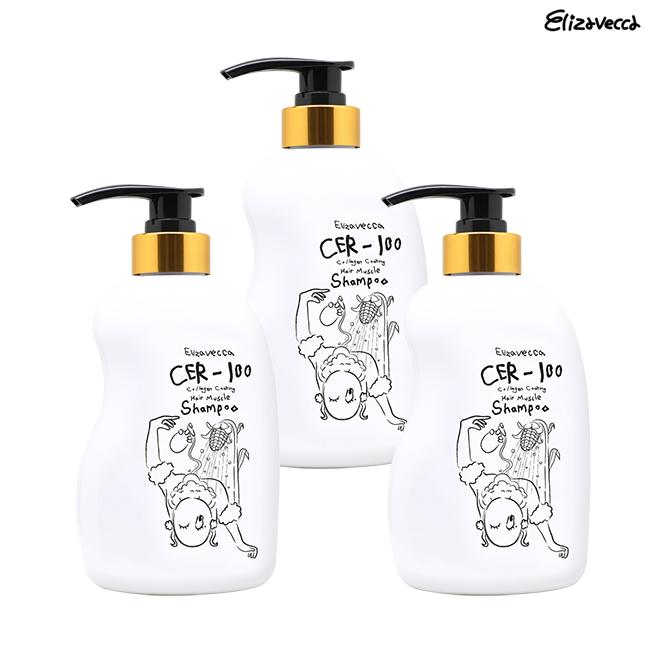 Elizavecca Collagen Coating Hair Muscle Shampoo CER-100 500ml (3 Different Quantities)