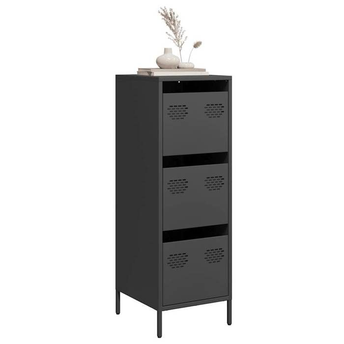 VidaXL Highboard Black 39x35x103.5 Cm Steel, Bookcase, Modern Bookcase, Bookshelf, Shelf and 851400