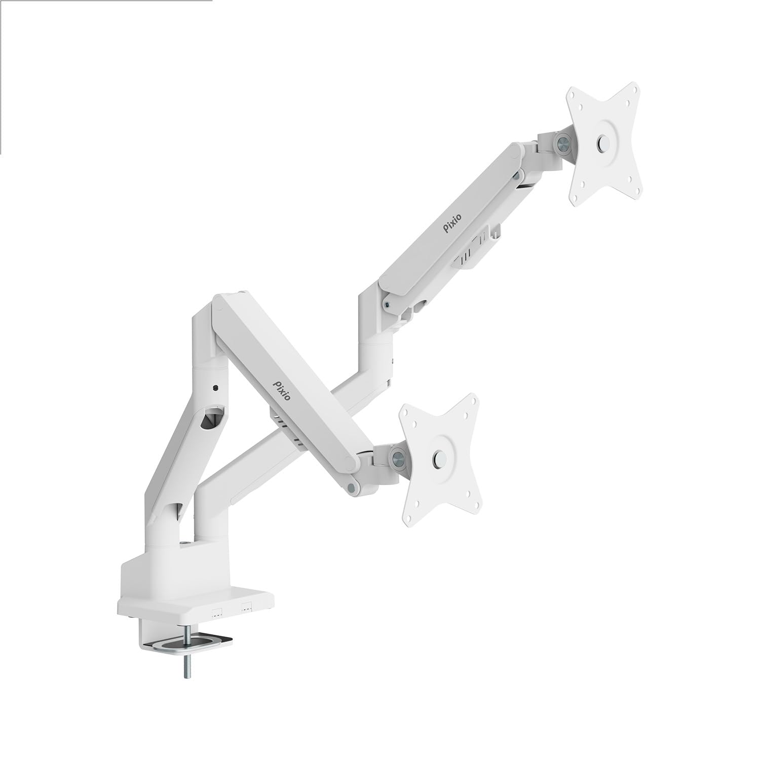 

Pixio PS1D Wave White Monitor Arm Dual White 2 Screens Top and Bottom Gas Spring Cute 32 inch Compatible белый