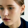 [Silver925] Oval back point hoop earring