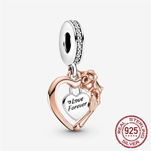 Charms Nou Sosire Mărgele Argint Sterling 925 Cruce orbitoare Dragoste Inimă Parfum Pandantive Se potrivesc brățării originale Bijuterii