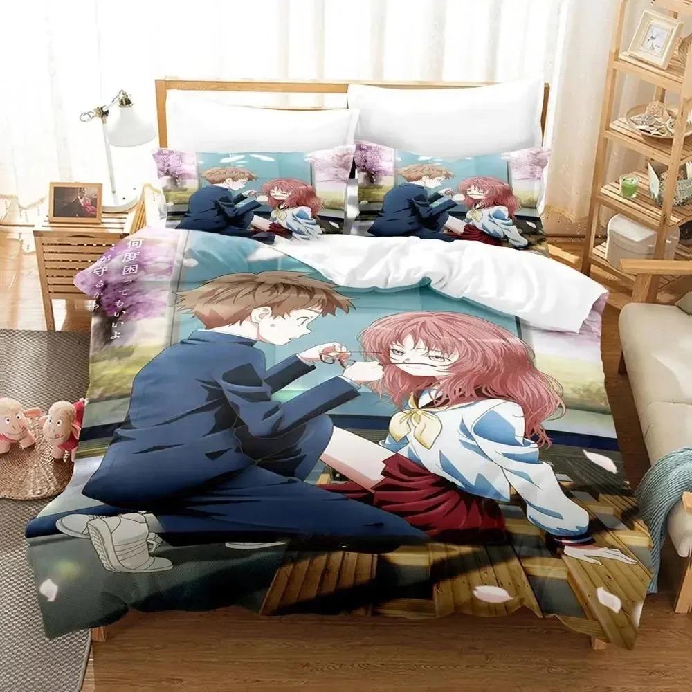 Anime Girl I Like Forgot Her Glasses Bedding Set Duvet Cover Bed Set Quilt Cover Pillowcase Comforter king Queen Size Boys Adult