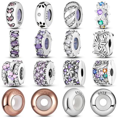 Silicone Spacer Bead Bead Charms Copper Gold Plated Color Silicone Spacer Bead Stopper Charm Fit Authentic MULA Bracelets Do It Yourself Jewellery
