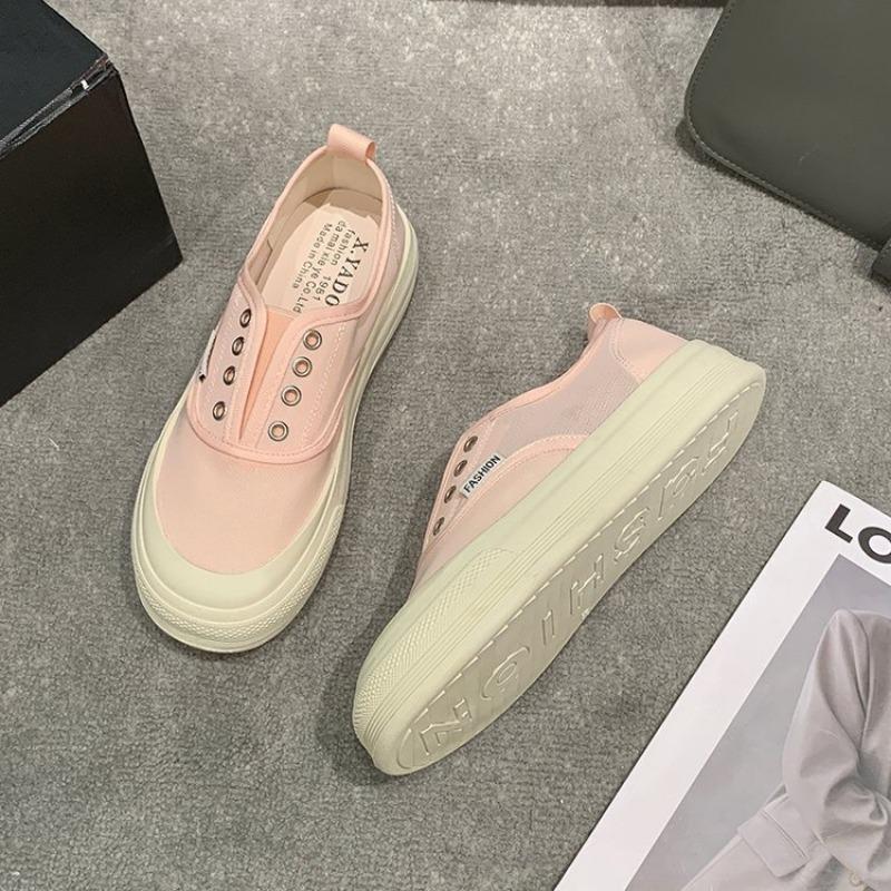 One-pedal women's shoes black student sports shoes casual trend breathable low-top shoes children's new canvas shoes