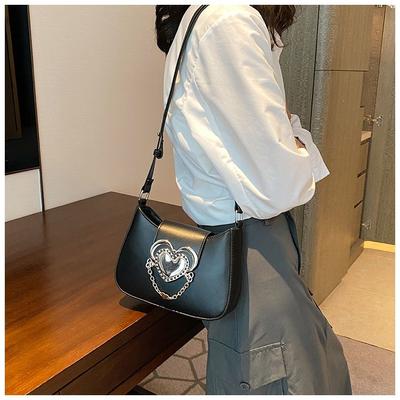 Heiße Mädchen Herz Handtasche Damen High Street Kette Leder Blau Umhängetasche Weiblich Harajuku Mini Schultertasche Neu