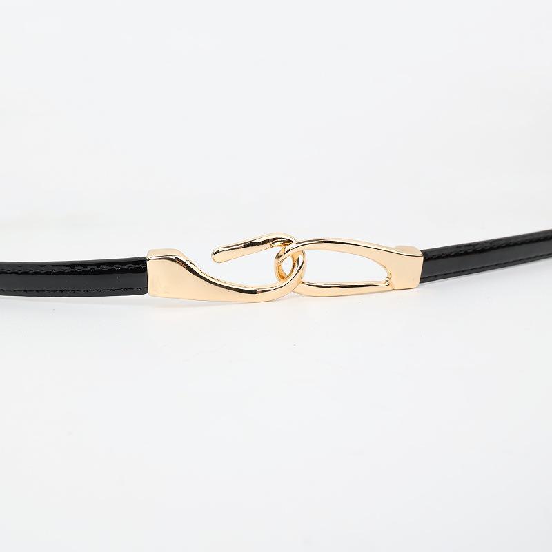 Korean Style Patent Leather Women's Accessory: Fashionable Thin Hook Waist Belt for Skirts