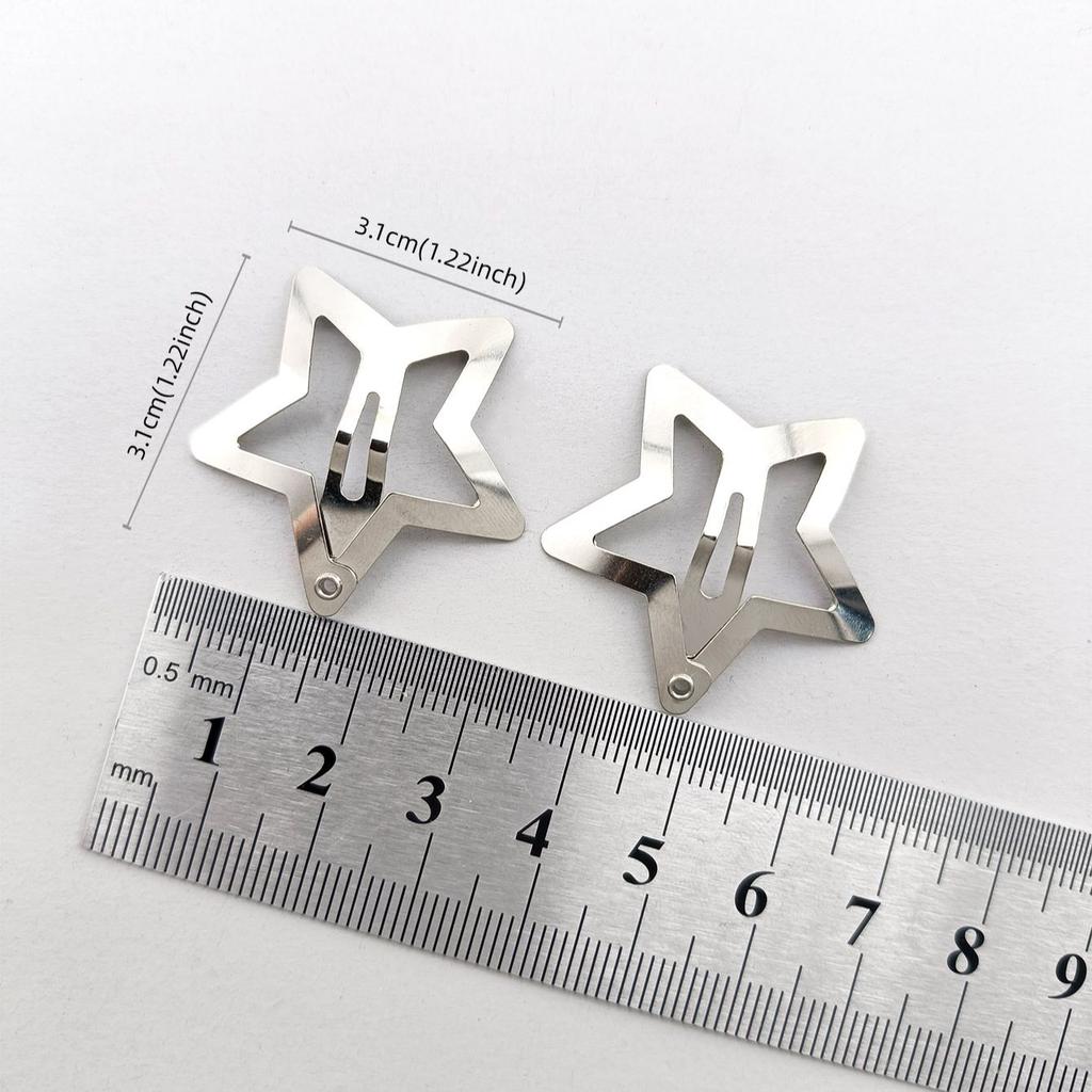 20 PCS Star Shape Pentagram 3cm BB Hairpins Small Sweet Cool Metal Simple Fashion Women Five-pointed Y2k Accessories Hair Clips