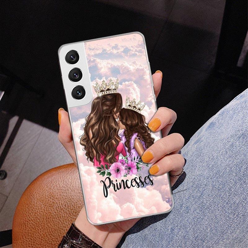 Girl Super Baby Mom Pink Phone Case For Samsung Galaxy S24 S25 Edge S26 Ultra S23 S22 S21 Plus S20 FE + Personalized Print Cover