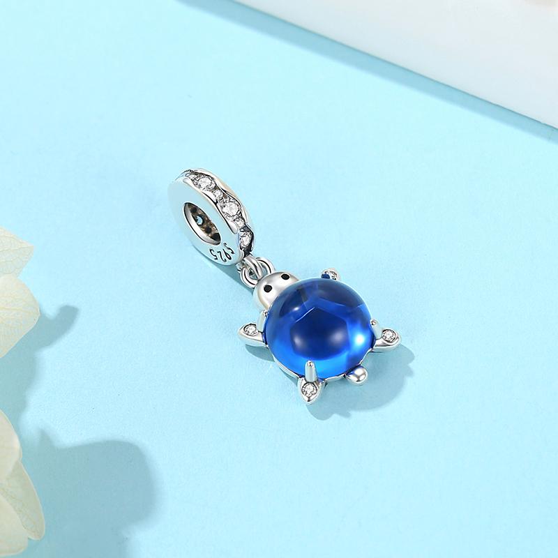 Original 925 Silber Charms Meeresschildkröte Perlen Glas Murano Pave Zirkonia Passend für Armbänder Halsketten Damen DIY Schmuck Geschenk