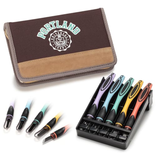 Moribe Creation 2-Way Grip Carving Knife Set with Safety Guard, Right-Handed, CKT-162, Portland School