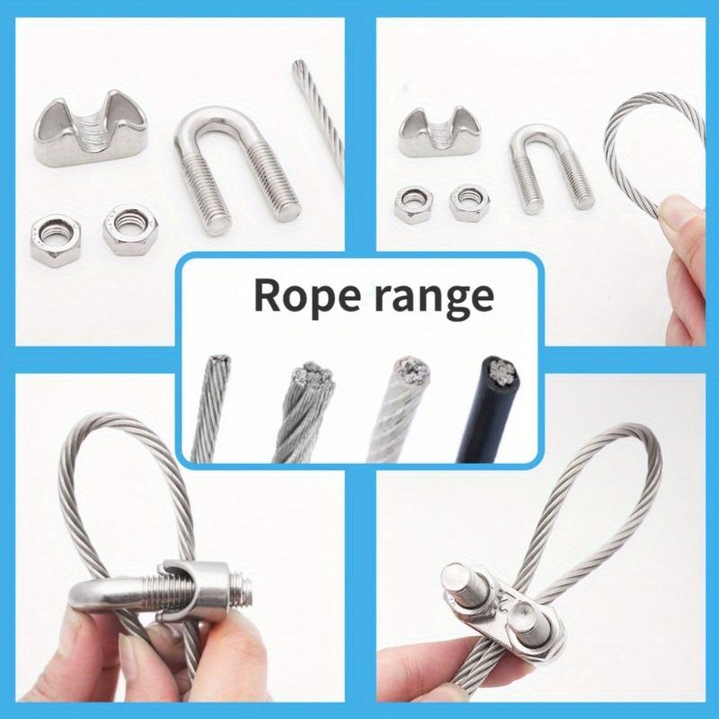 10 st 304 Rostfritt Stål Vajerklämma U-formad Klämma Lås Fäster Den Kraftiga Dubbelklämman Rostfritt Stålklämma