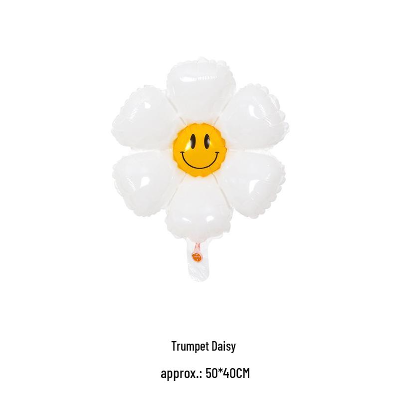 Large Smiley Face Sunflower Balloon for Children's Day Table Decoration