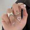 1PC Fashion Gothic Metal Line Thin Nail Rings for Women Girls Daily Crystal Fingertip Protective Cover Jewelry Accessories for Women
