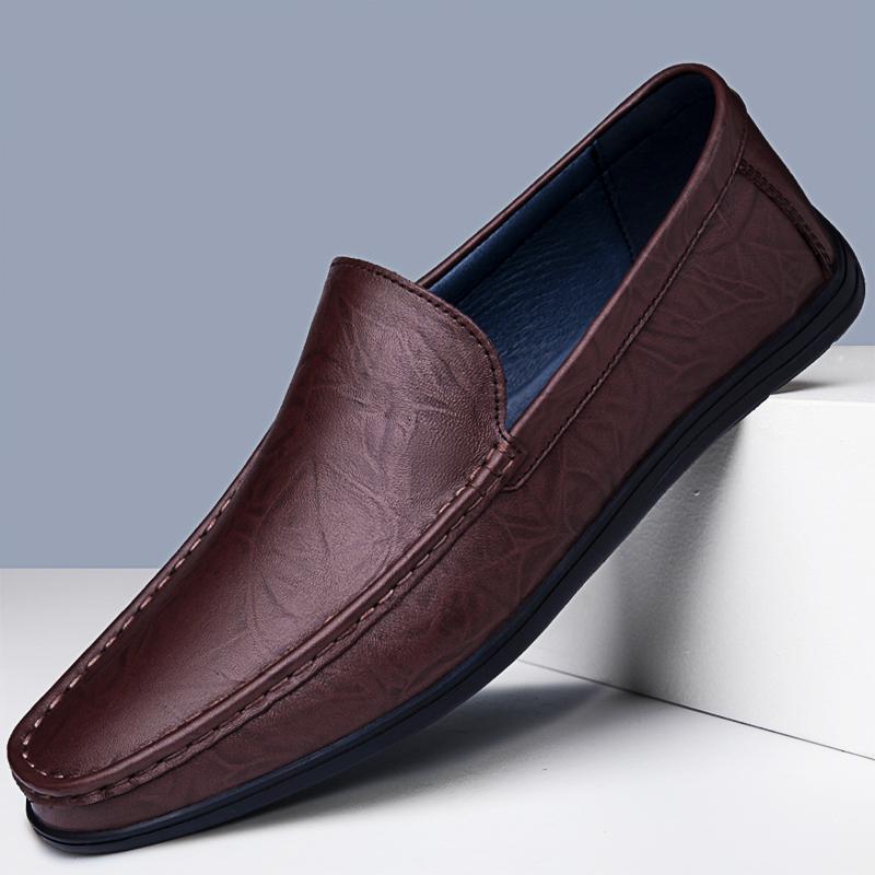 Fashion Elegantes Genuine Leather Loafers Classic Male Casual Shoes Comfy All-match Slip On Boat Shoes High Quality Men's Business Shoes
