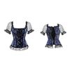 Overbust Corset Bustier Top Women With off Shoulder Sleeves Plus Size Burlesque Costume Hollow Mesh Floral Sexy Corselet