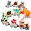 Transportation Train Wooden Toy Educational Wooden Magnetic Train Magnetic Train Toys  For Toddlers