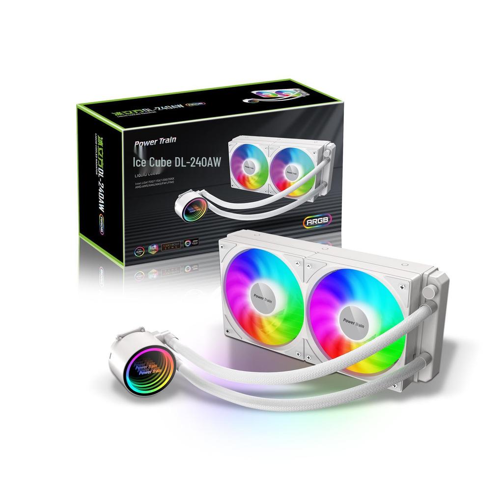 240 Water-Cooled ARGB Radiator with Intelligent Speed-Adjustable Fan and Multi-Platform Compatibility