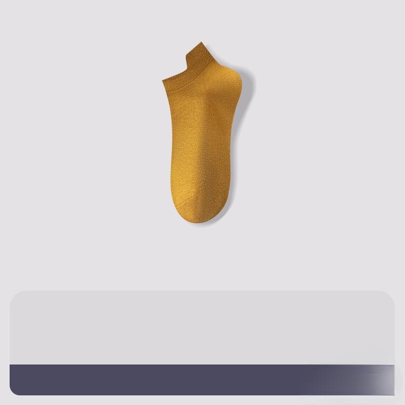 Men's Summer Thin Pure Color All Lift Ear Deodorant Sweat Absorption Breathable Heel Socks