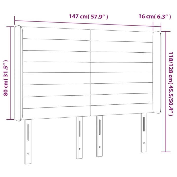 VidaXL LED Headboard Bedroom Furniture Double Bed Accessory Head of Bed Frame Interior Cream 3124191